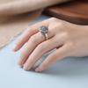 Open Vintage Ring Flower Fortune Wealth Ring Retro Traditional Spinner Ring  Women