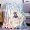 Underwater Jellyfish Black Cat Cartoon Anime Print Flannel Blanket Soft Warm Throw for Kids Bedroom Sofa Christmas Office Car