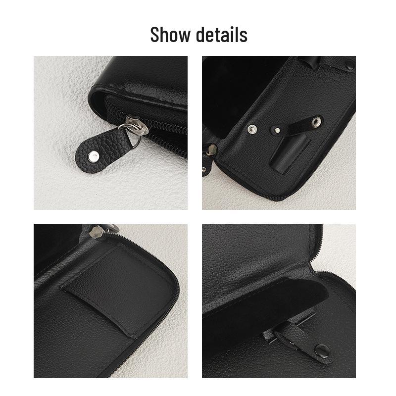 Leather Scissor Case for Two Hairdressing Scissors, Multi-Functional Tool Bag for Hair Styling.