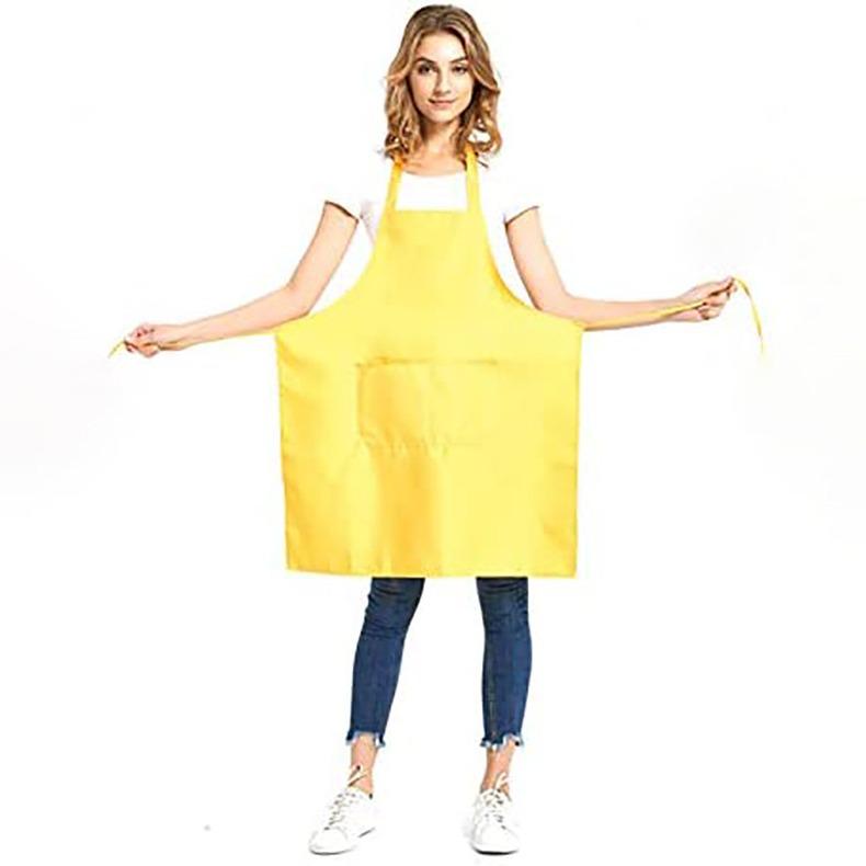 Modern Minimalist Adjustable Polyester Tie-Back Apron - Solid Color for Work