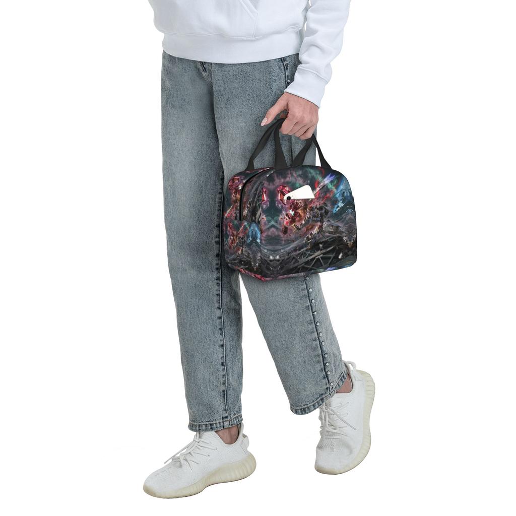 Custom Gundams Insulated Lunch Bag for Women Men Resuable Anime Cooler Thermal Lunch Box Office Picnic Travel