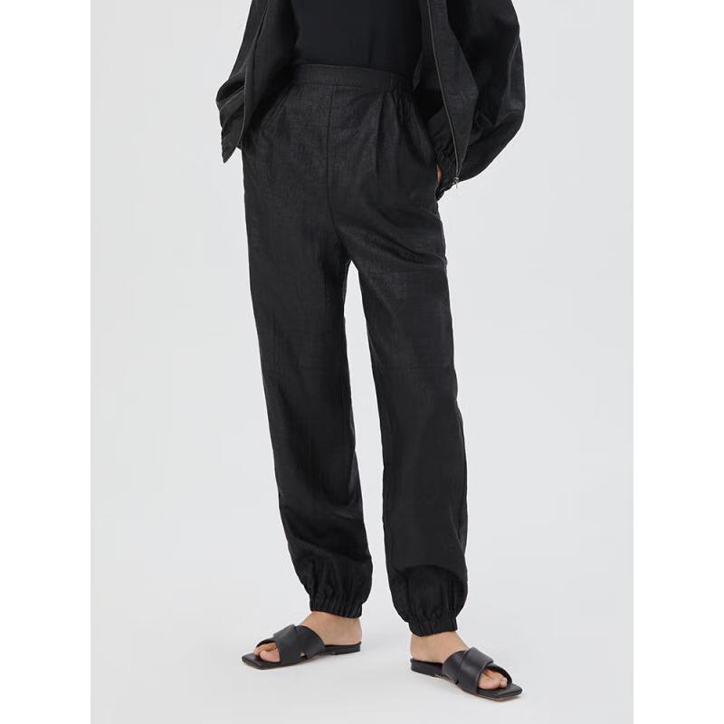 GOELIA Women's 18 Momme Silk Tapered Pants