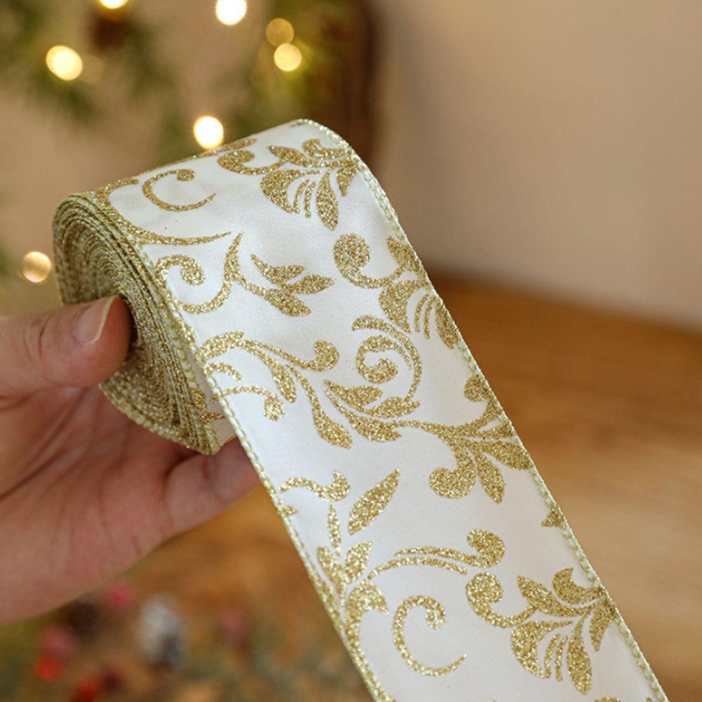 Neues 2M Weihnachtsband Imitation Leinen Karomuster Schleife Schneeflocke Weihnachtsbaumband Weihnachten Geschenk DIY Zubehör Juteband