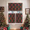American Christmas Coffee Curtain Three-Piece Set Of Small Curtains Block Kitchen Short Curtain Printing Partition Curtain Cabinet Door Curtain