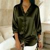 Ladies' Fashionable and Elegant Ruffled Collar Satin Blouse