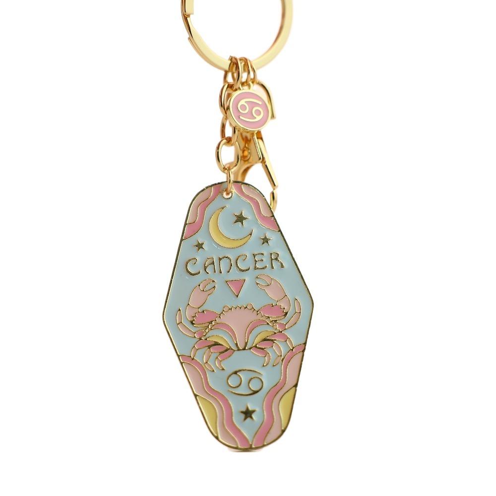 Lion Constellation Metal Pendant Capricorn Car Keyring 12 Constellation Keychain  Kids Girls