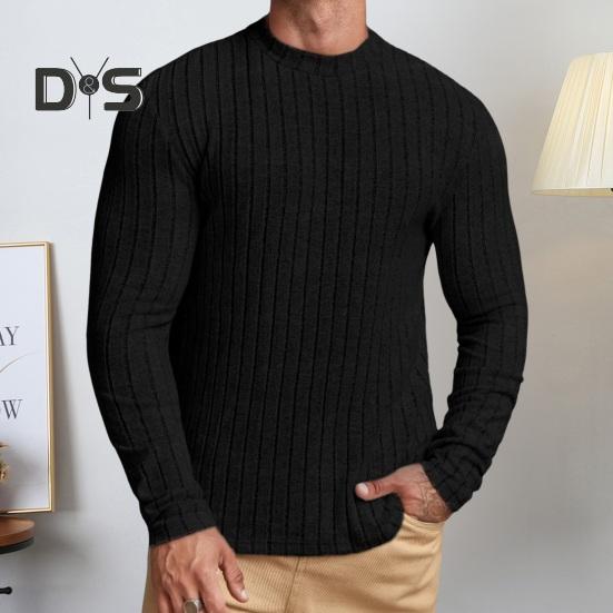 Pánský sportovní top Slim Fit Jednobarevný Kulatý výstřih Elastický Střední délka Dlouhý rukáv Pulovr Domácí oblečení Posilovna Běh Basketbalové tričko