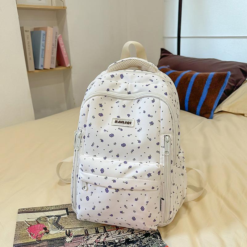 Hochwertiger, frischer und süßer, kleiner floraler Rucksack, leichter Rucksack mit großem Fassungsvermögen für Mittelschüler