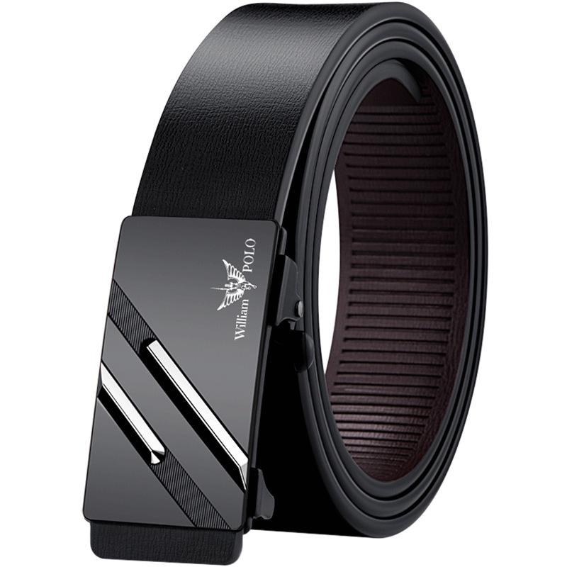 Emperor Paul Men's Genuine Leather Automatic Buckle Belt - Youth Minimalist Design