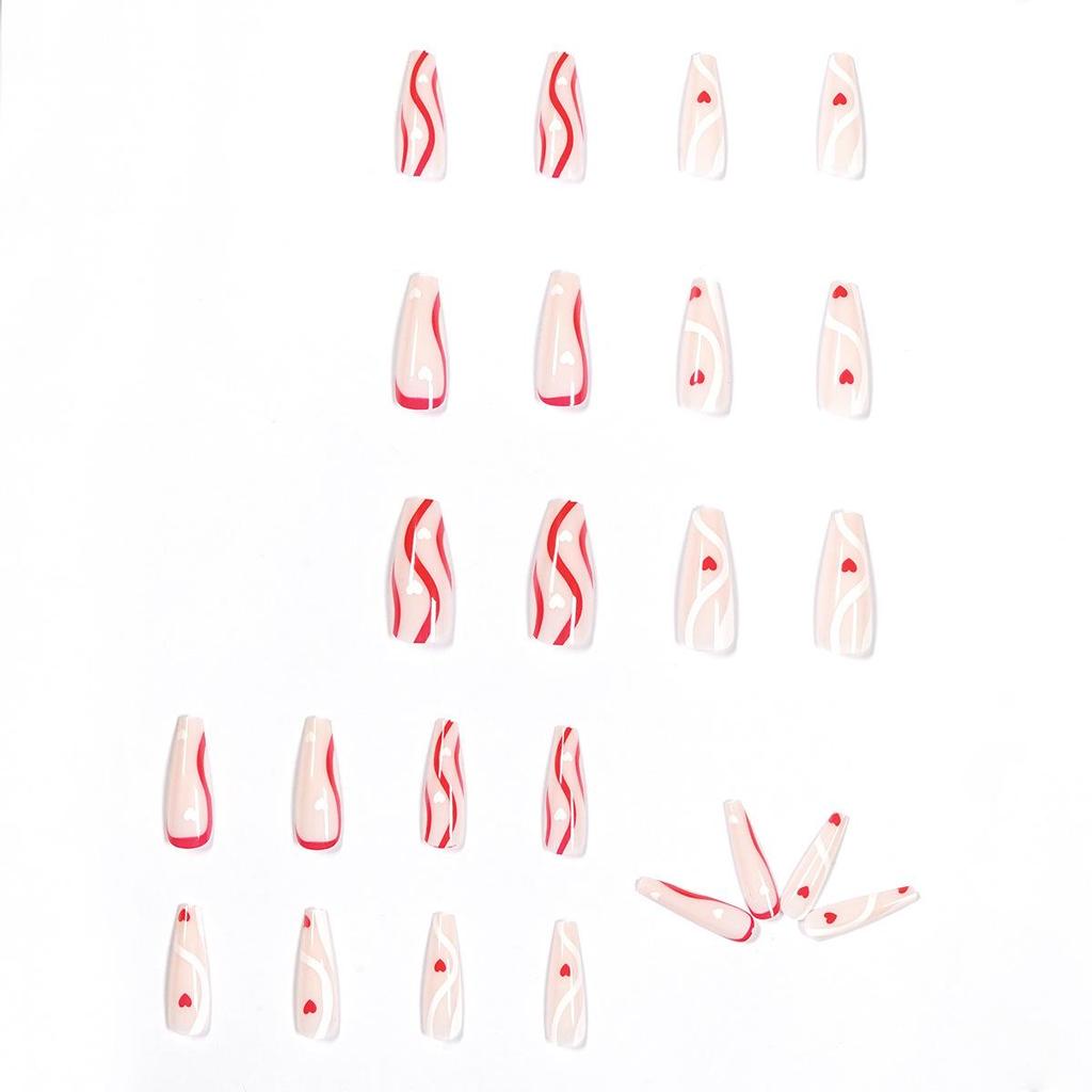 Cross-Border Ballet Pop False Nails & Removable Stickers Set