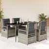 5-Cz. Set di Mobili da Giardino con Cuscini, Grigio, Rattan PE