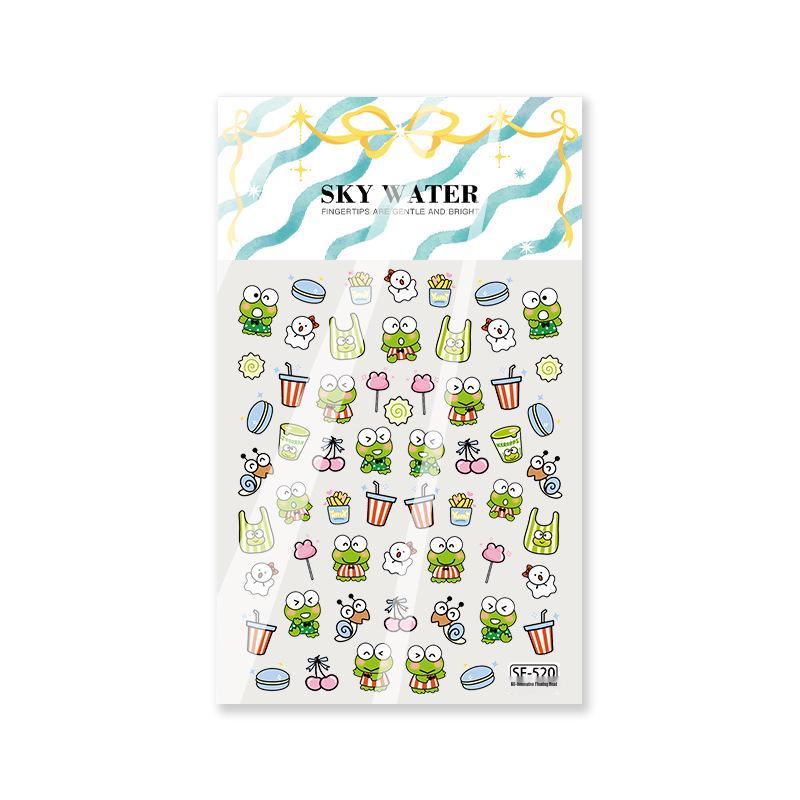 3D Embossed Mung Bean Frog Nail & Phone Camera Stickers