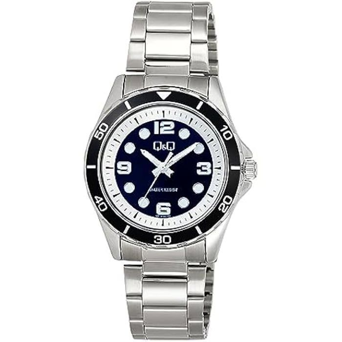 Montre - Q&amp;Q - Q57B-001PY - Analogique-Numérique - Acier Inoxydable - Noir