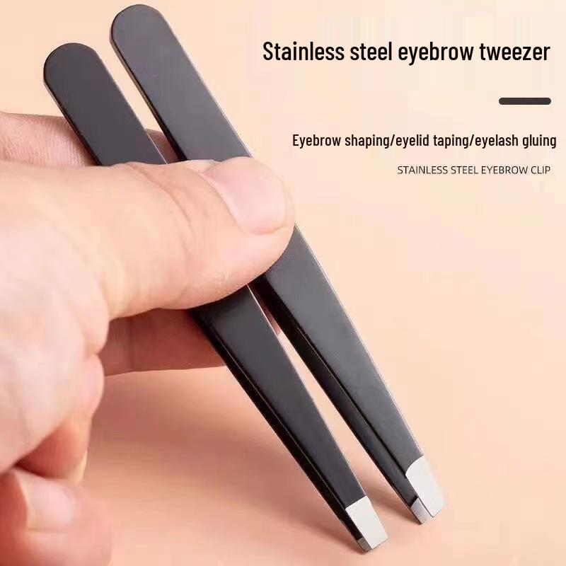 High-Precision Eyebrow Tweezers for Trimming, Plucking, and Blackhead Removal - Flat and Slant Tips