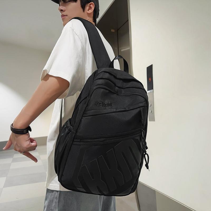 Thickened casual backpack, simple trend letter campus backpack, large capacity outdoor travel schoolbag
