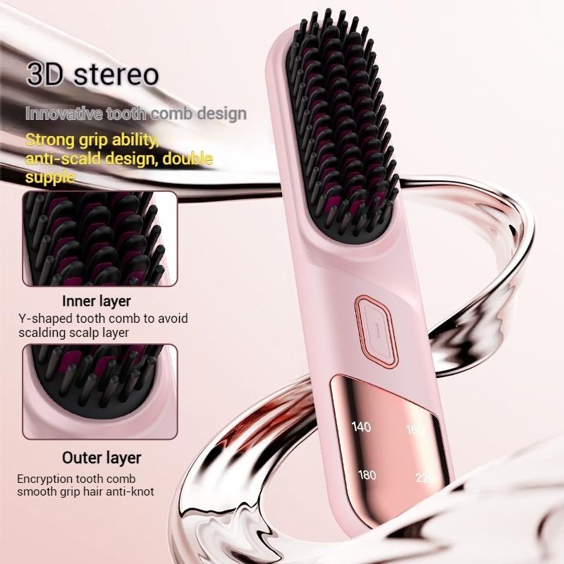 Electric Cordless 4-Speed Temperature Control Portable USB Multiple Colors New Hair Brushes Hair Straightener