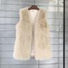 Imitation Tuscan fox fur winter midi length imitation fur vest warm women's vest jacket