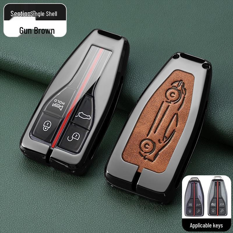 Metal Key Shell Set for Hongqi: HS5, HS7, H9, H5 Models (2019+) Key Case & Bag