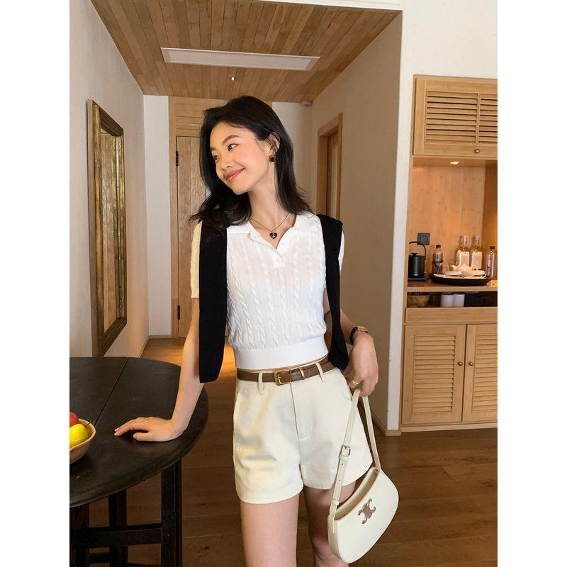 

Повседневный свитер с коротким топом на плечо Ivory White M