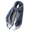 Uccellino Two-Tone Large Stole/Scarf, Thick, Cashmere-Like, Washable, Cold Weather Shawl/Lap Blanket, Reversible (Blue X Gray)
