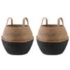 Plant Pot with Handles 2 Pcs Black Ø 32 X 32 Cm