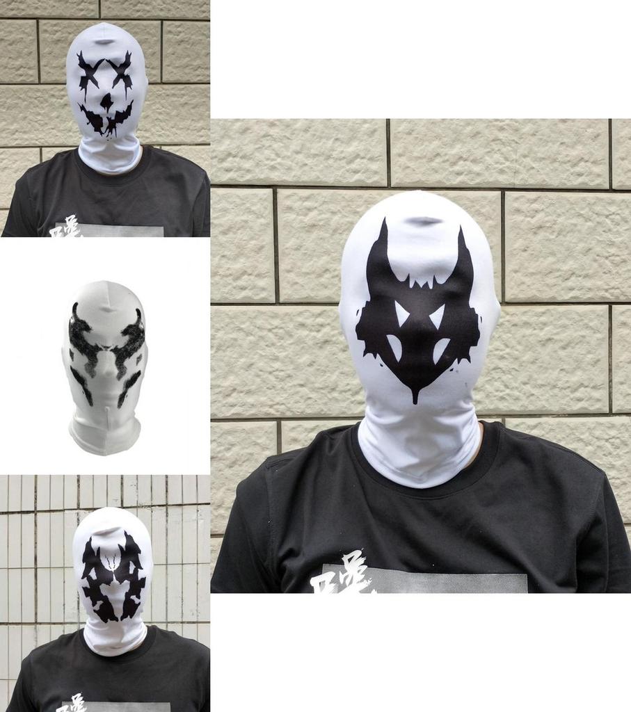 Watchmen Rorschach Character Cosplay Mask Stylish Digital Print Unisex Hooded Design