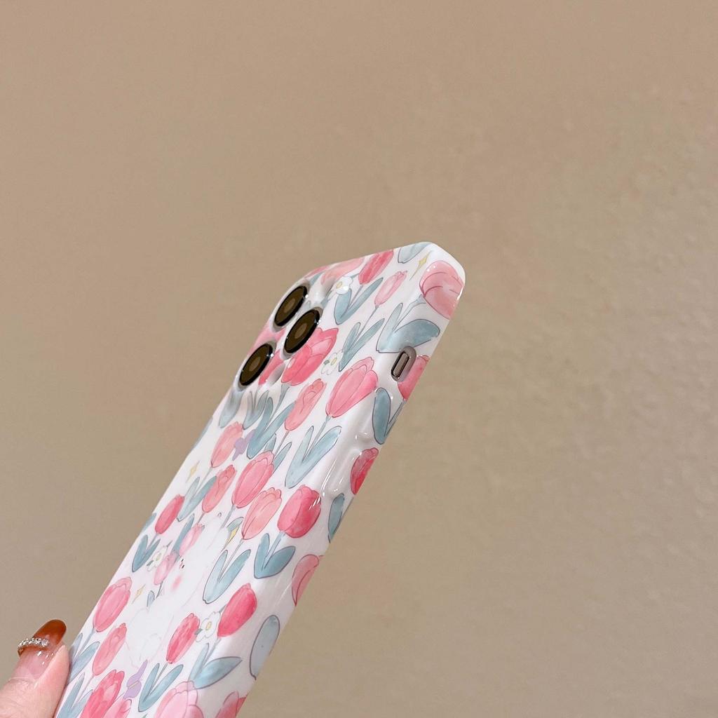 2023 New Tulips Flower Capa Rabbit Cute Cartoon Bunny Lovely Back Case For Iphone 13 12 11 Promax 14 Pro Max Phone Shell