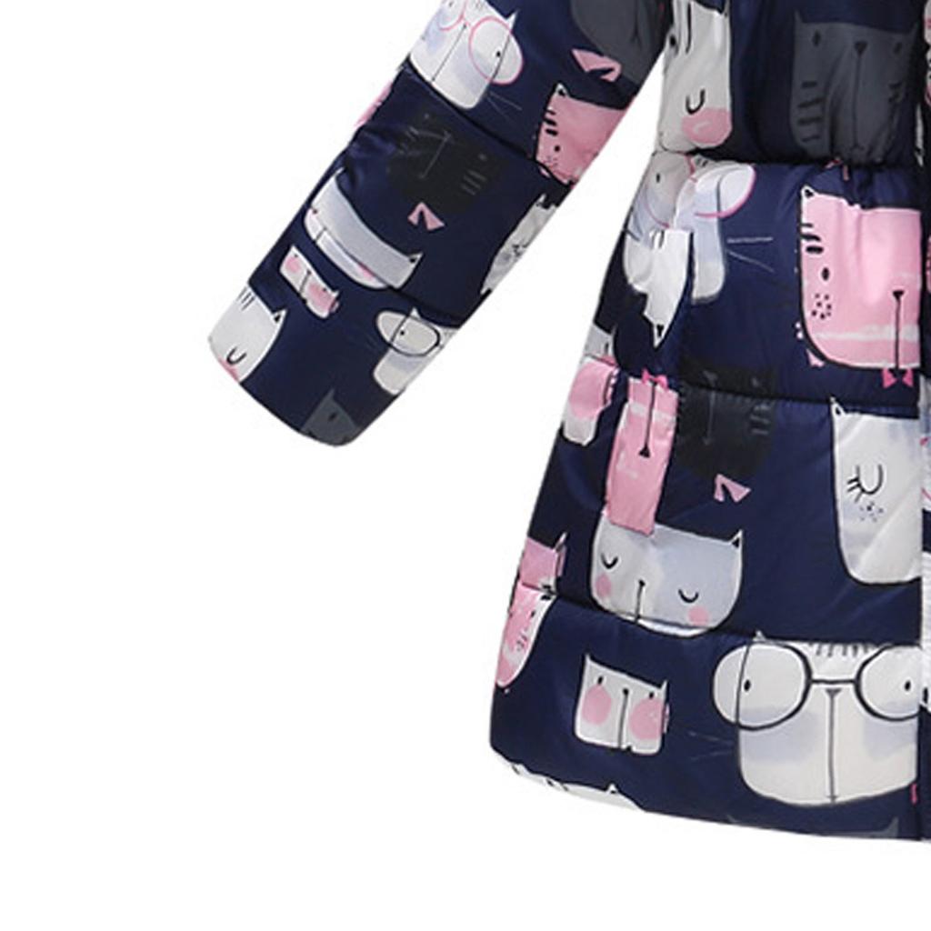Children's Padded Jacket Boys And Girls Fashion Print Cartoon Big Boy Long Collar Hooded Padded Jacket
