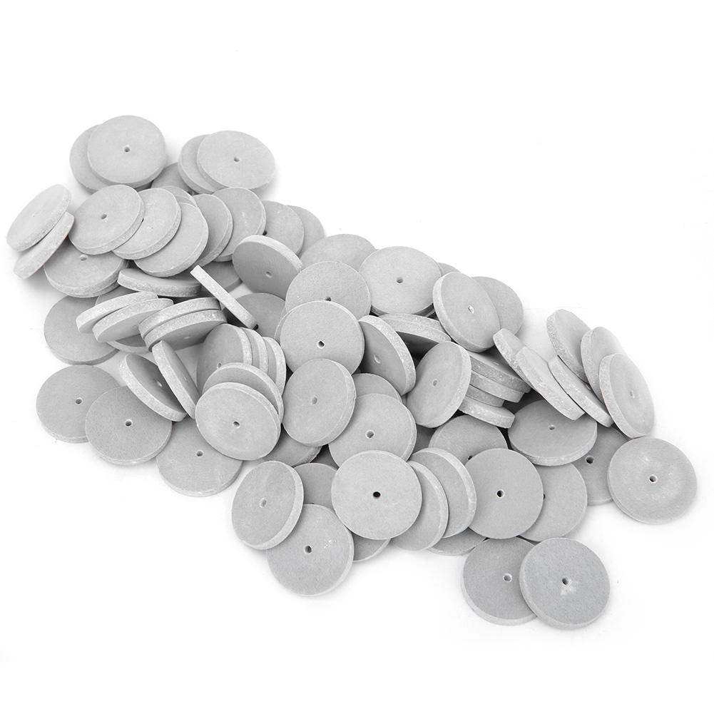 100 шт. Стоматологические лабораторные боры Абразивные шлифовальные полировальные резиновые круги Инструмент (Серый Мелкий)