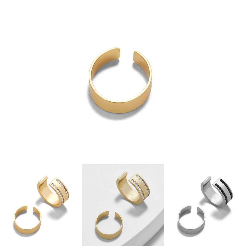 Alloy Rhinestone Clip Earrings Fashionable Geometric Design Multicolor Jewelry