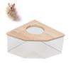 Hamster Bath Box Right Angle Fan Acrylic Safe Hamster Sand Bathroom for Small Pet Hamster