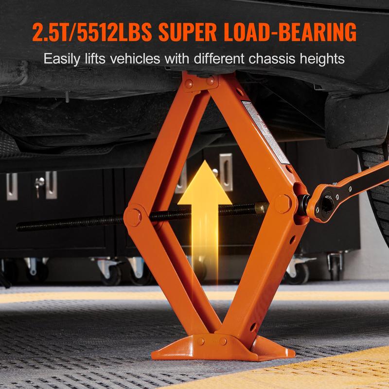 SucceBuy Scherenwagenheber 2,5 Tonnen / 5512 lbs Scheren-Autojack 3,7"-17,1" Hubbereich Scherenhubwagen Tragbarer Reifenheber für Auto