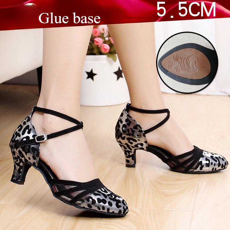 Women's Latin Dance Shoes Closed Toe Shoes Ballroom Outdoor Dance Shoes Low Heeled