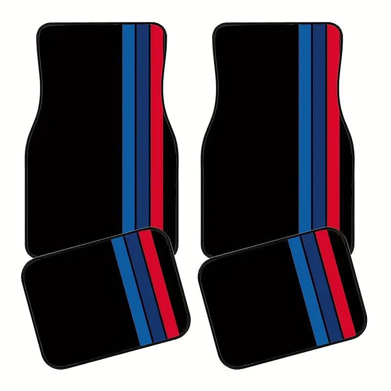 ABCA1 4pcs Set Of Colorful Striped Pattern Car Floor Mats - Suitable For All Models - Easy To Clean Interior Accessories - Suitable Fo