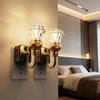 Vintage Plug-In Night Light with Resin Dusk-to-Dawn Sensor Brass Base LED Lamp Light Energy-Saving Ambient Night