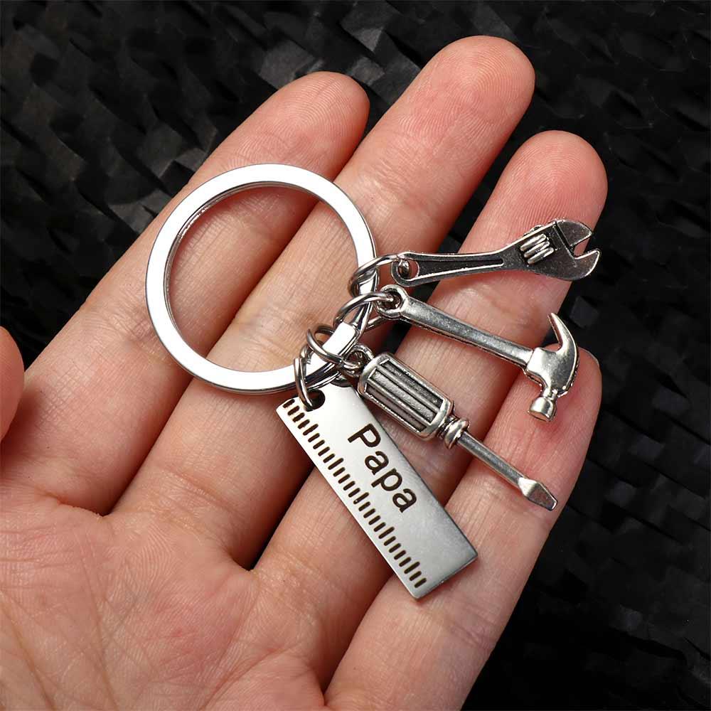 Screwdriver Dad Letters Keyring Hammer Father's Day Pendant Dad Letters Keychains Handbag Decor