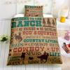 Bettbezug-Set Rustikales Western Cowboy Ritter Gedrucktes Bettwäsche-Set Weicher Bequemer Bettbezug Für Schlafzimmer Gästezimmer