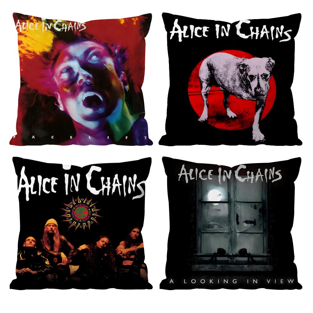 A-Alice In Chains Album Cushion Cover Pattern Printed Pillowcase for Living Room Sofa Cushion Cover & Bedroom Decor