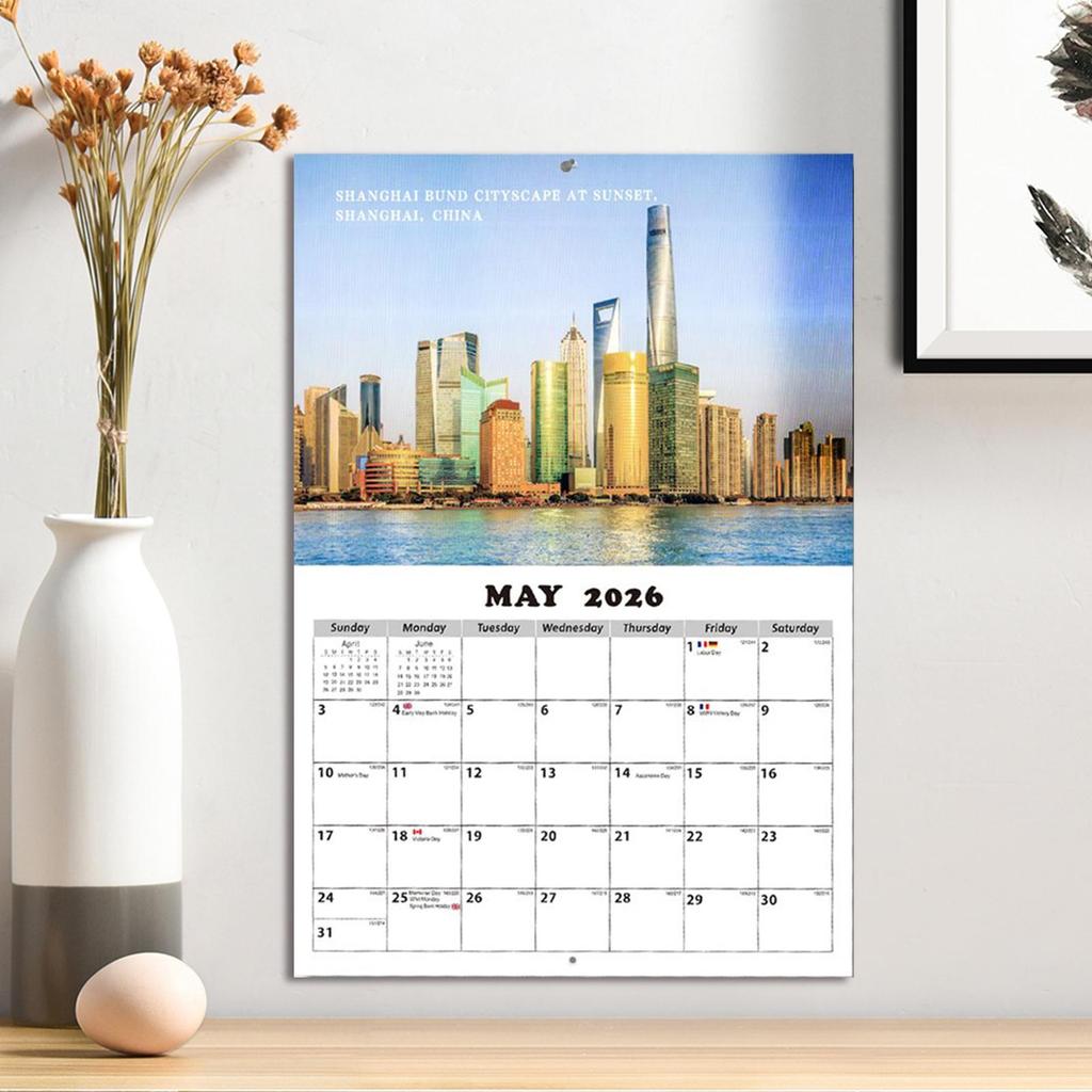 2026 Landscape Calendar Beautiful World Scenery Calendar Monthly Landscape Of Different Regions 12 Months Wall Hanging Calendar