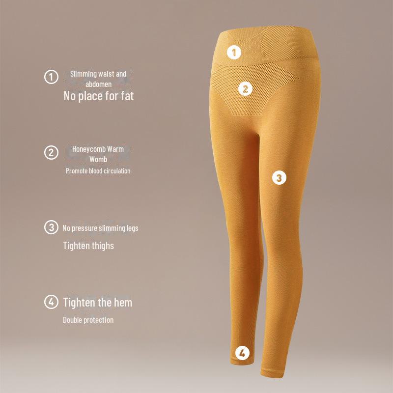 Brand High-Waist Wool Leggings: Belly-Tightening, Elastic, Warm German Velvet Trousers for Women - Perfect for Autumn and Winter.