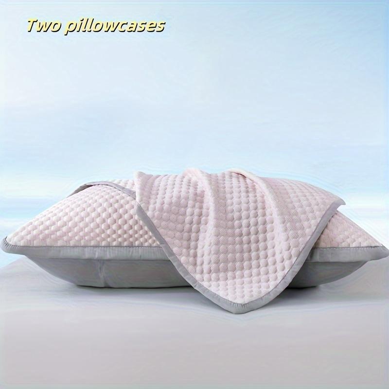 

2pcs Cooling Pillowcases for Hot Sleepers - Breathable & Soft Lightweight Beige Summer Bedding with Envelope Closure 48x74cm розовый