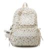 College Style Bow Print Schoolbag Women's Corduroy Backpack Large Capacity Student Backpack