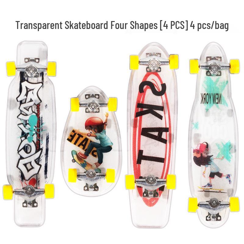 Mini Transparent Folding Finger Scooter Skateboard Model – Creative Toy Gift Ornament