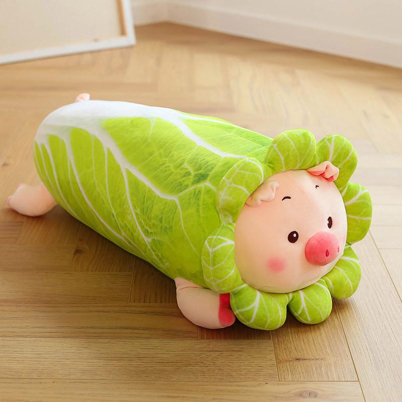 

Креативная подушка-игрушка в виде капусты и свиньи, длинная подушка, плюшевая игрушка, кукла-поросенок, подушка для дивана, супермягкий подарок на день рождения для девочек 70cm