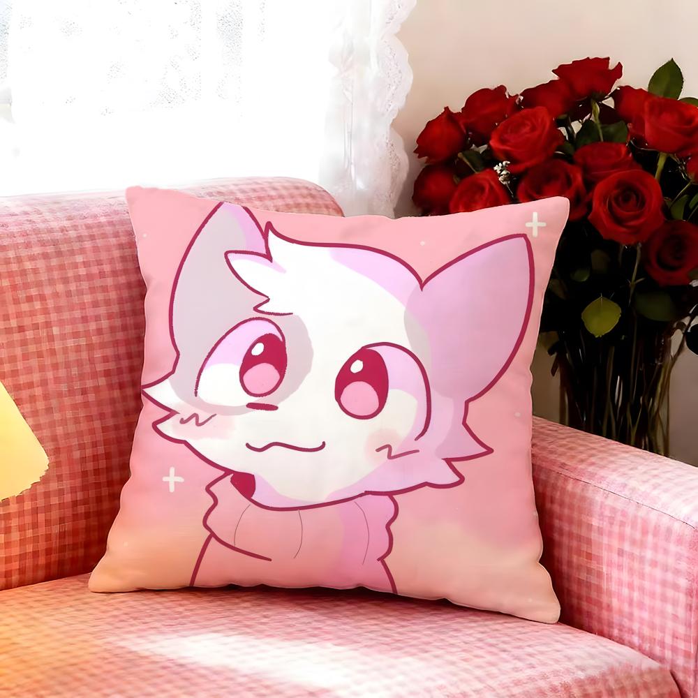 Cute Character SSilly Cat Cushion Cover Premium Soft Pillowcase SkinFriendly Breathable MultiPurpose for Home Office Travel