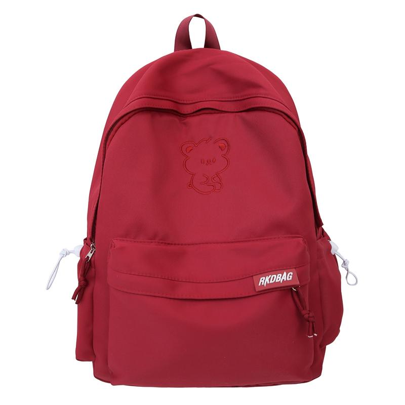 

Школьный рюкзак для младших школьников, женский однотонный рюкзак, рюкзак большой емкости красный