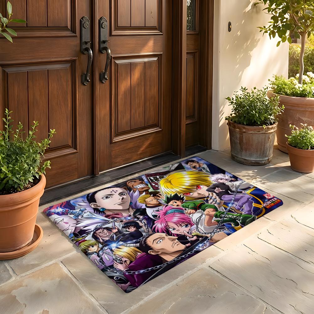 Floor Mat Soft Flannel Rug Non-Slip Absorbent Mat for Bathroom Bedroom Home Decor H-Hunter and H-Hunter Anime