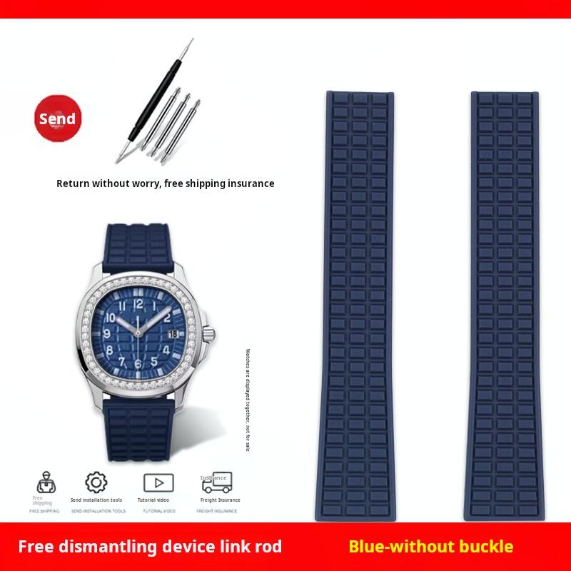 

19mm soft silicone rubber watchband For Patek Philippe Aquanaut series 5067/5068/5072 women s grenade folding buckle watch strap 19mm width