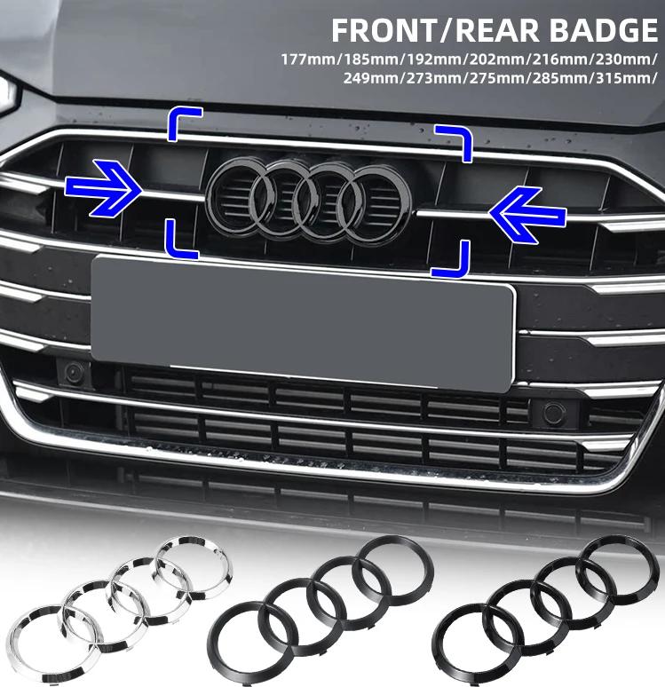 Car Logo Badge Car Front Grille Rear Trunk Lid Emblem Stickers For 4HGIEW A1 A3 A4 A5 A6 A7 S3 S4 S5 S6 RS3 RS4 RS5 RS6 Q3 Q5 Q7