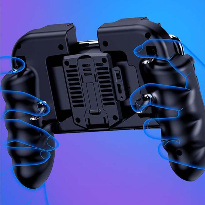Verstellbarer Mobile Game Controller Vier-Finger-Verbindung Mobile Gaming Trigger 4 Falke Verstellbare Halterung Stecker und für